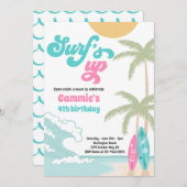 Surfen op het surfboardstrand op stranspleet kaart (Voorkant / Achterkant)