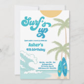 Surfen op het surfboardstrand op stranspleet kaart (Voorkant)