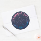 Surfen op het surfgebied van surfen op surfen op s ronde sticker (Envelop)