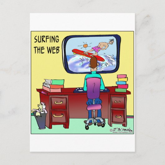 Surfen op het web briefkaart (Voorkant)