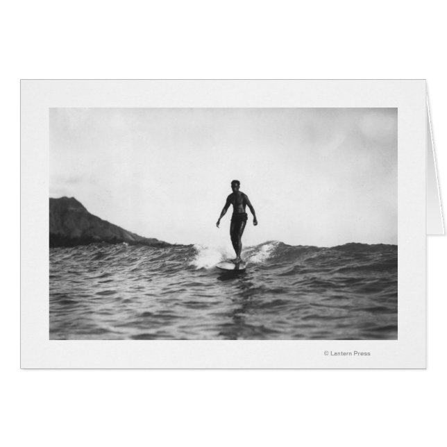 Surfen op Honolulu Hawaii Longboard Surfer (Voorkant Horizontaal)