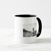 Surfen op Honolulu Hawaii Longboard Surfer Mok (Voorkant rechts)