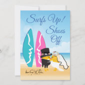 Surfen op huwelijksuitnodigingen kaart (Voorkant)