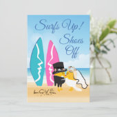 Surfen op huwelijksuitnodigingen kaart (Staand voorkant)