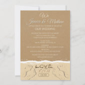 Surfen op huwelijksuitnodigingen kaart (Achterkant)