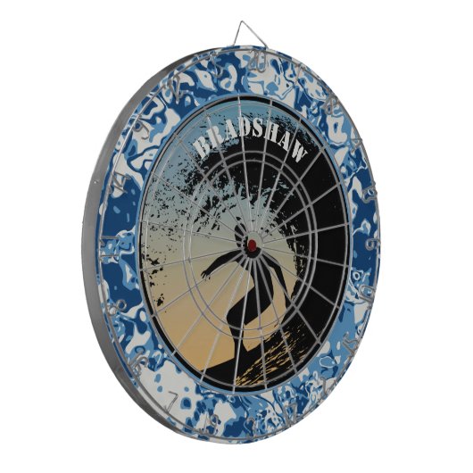 Surfen op oceaangolven dartbord (Voorkant Links)