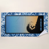 Surfen op oceaangolven strandlaken (Voorkant)