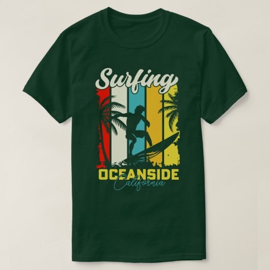 Surfen op Oceanside Californië T-shirt (Design voorkant)