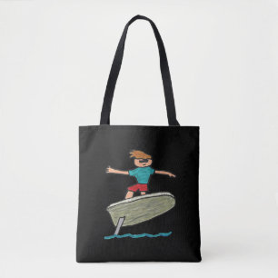 Surfen op olie tote bag