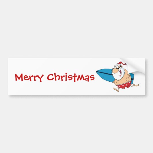 surfen op santa bumpersticker (Voorkant)
