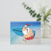 surfen op santa feestdagenkaart (Staand voorkant)