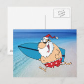 surfen op santa feestdagenkaart (Voorkant / Achterkant)