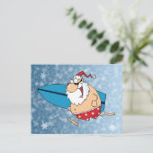 surfen op santa feestdagenkaart (Staand voorkant)