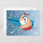 surfen op santa feestdagenkaart (Voorkant / Achterkant)