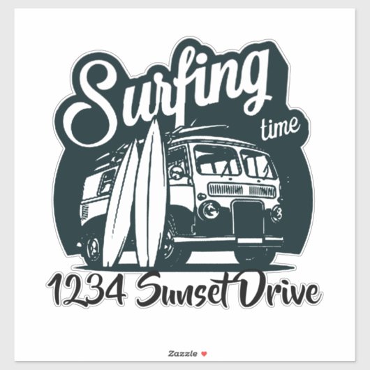 Surfen op sticker postvak (Vel)