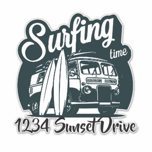 Surfen op sticker postvak (Voorkant)