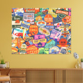 Surfen op Stickers Canvas Afdruk (Insitu (Woonkamer))
