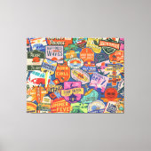 Surfen op Stickers Canvas Afdruk (Voorkant)