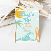 Surfen op strand Birthday Invitation Kaart