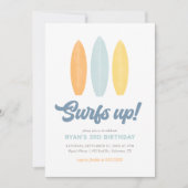 Surfen op strand kinderen op Birthday party Kaart (Voorkant)