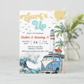 Surfen op Sun Shine Beach Birthday Kaart (Staand voorkant)