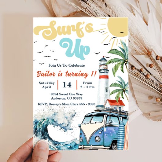 Surfen op Sun Shine Beach Birthday Kaart