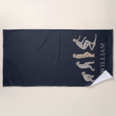 Surfen op surfbordstratsport strandlaken (Voorkant)