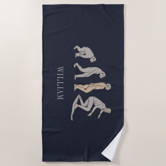 Surfen op surfbordstratsport strandlaken (Voorkant)