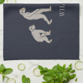 Surfen op surfbordstratsport theedoek (Gevouwen)