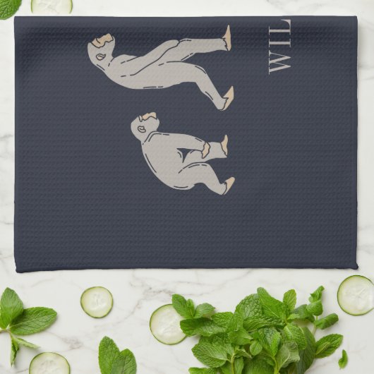 Surfen op surfbordstratsport theedoek (Gevouwen)