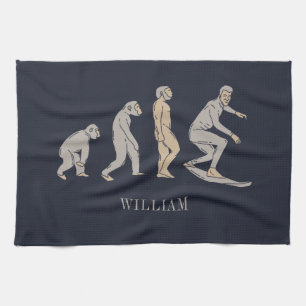 Surfen op surfbordstratsport theedoek