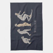 Surfen op surfbordstratsport theedoek (Verticaal)