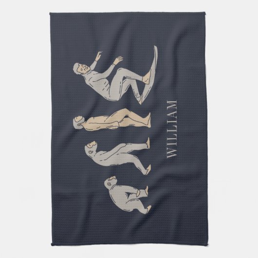 Surfen op surfbordstratsport theedoek (Verticaal)