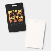 Surfen op surfduur badge (Voor- en achterkant)