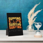 Surfen op surfduur fotoplaat (Zijkant)