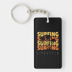 Surfen op surfduur sleutelhanger