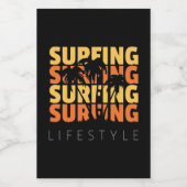 Surfen op surfduur wijn etiket (Enkel label)