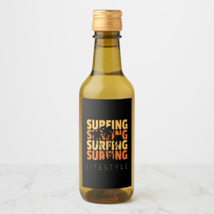 Surfen op surfduur wijn etiket
