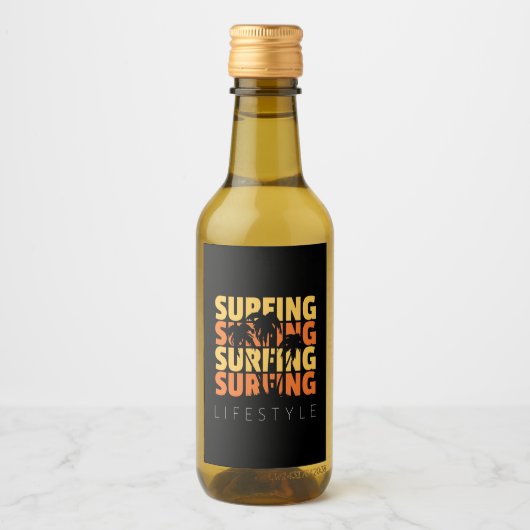 Surfen op surfduur wijn etiket (Voorkant)