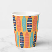 Surfen op surfplanken Oranje blauwe zomerzaterdag Papieren Bekers (Links)