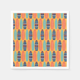 Surfen op surfplanken Oranje blauwe zomerzaterdag Servet