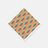 Surfen op surfplanken Oranje blauwe zomerzaterdag Servet (Hoek)