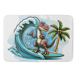 Surfen op tropische dinosaurus badmat