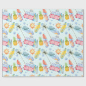 Surfen op verjaardagsfeestje cadeaupapier (Vlak)