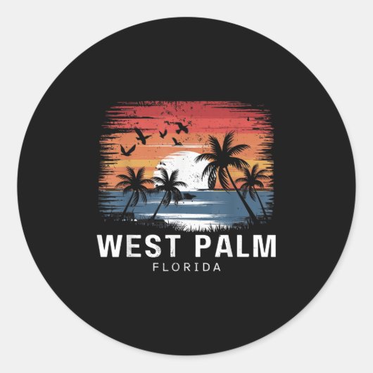 Surfen op West Palm Beach Florida Ronde Sticker (Voorkant)
