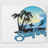 Surfen op Zee strand Cadeaupapier (Vlak)