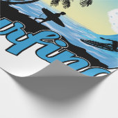 Surfen op Zee strand Cadeaupapier (Hoek)