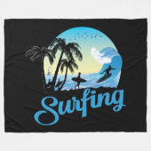 Surfen op Zee strand Fleece Deken (Voorkant (Horizontaal))