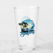 Surfen op Zee strand Glas (Achterkant)