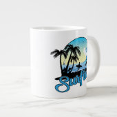 Surfen op Zee strand Grote Koffiekop (Voorkant rechts)